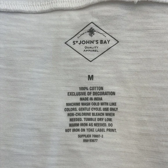 ST. John’s Bay white square neck multi- color edge ruffle sleeve tank size M NWT - Picture 6 of 12